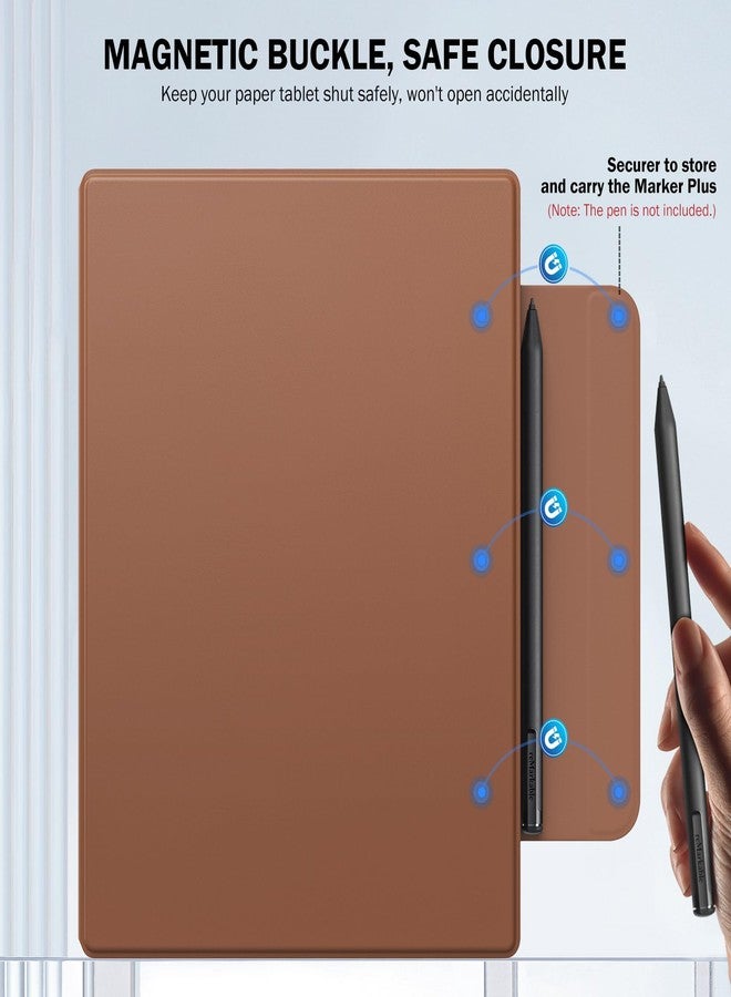 Moko Case for Remarkable 2 Tablet Case, Lightweight Ultra-Thin Magnetic Case with Wide Pen Protective Clasp, Smart Tablet Cover Folio for Remarkable Tablet 2 10.3" 2020 Release, Brown - Image 4